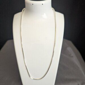 Beautiful Italian Sterling Silver Omega Chain Necklace - 16" Rhodium Finish